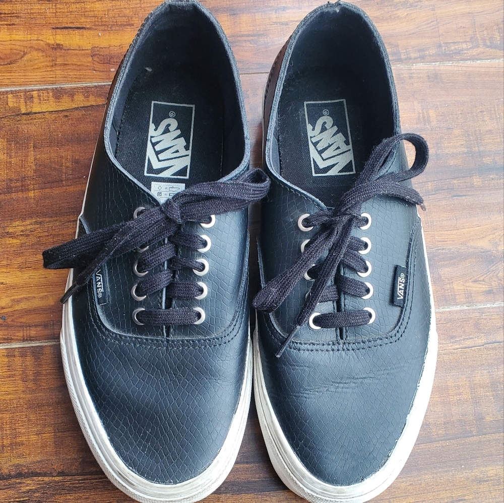 VANS black sneakers with leather embossed detail